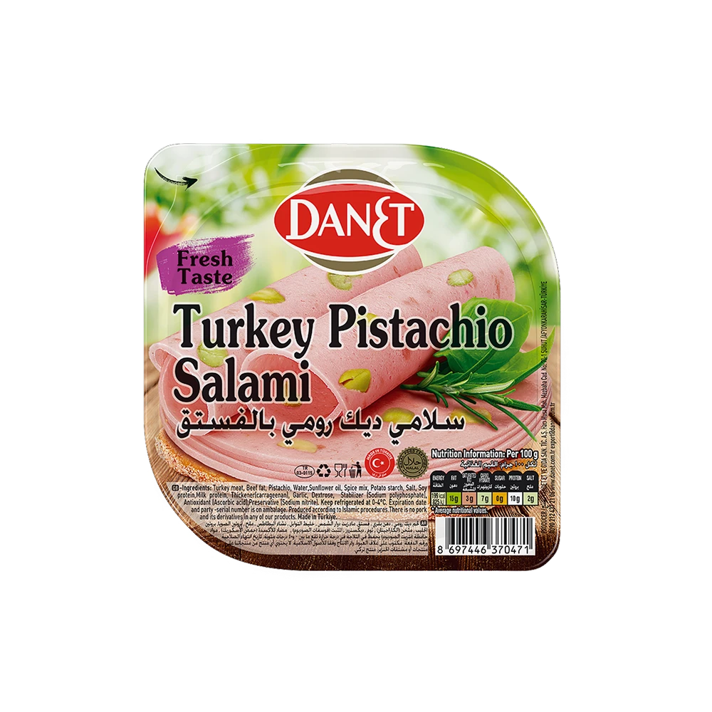 Turkey Salami Pistachio | Sliced